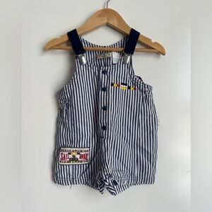 Hush Puppies Pup Blue White Stripe Overall Vintage 6 9 months sail away